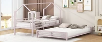 Streamdale Metal House Bunk Bed, Twin over Full, Pink