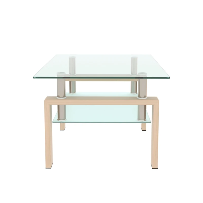 Simplie Fun Modern Clear Glass Coffee Table for Living Room