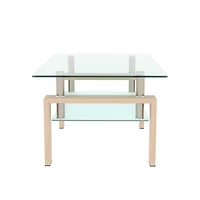 Simplie Fun Modern Clear Glass Coffee Table for Living Room