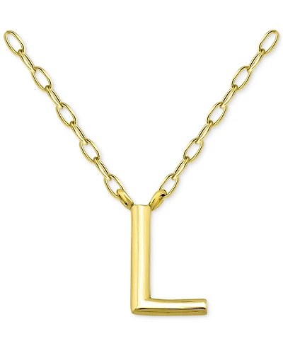 Giani Bernini Initial L Pendant Necklace in 18k Gold-Plated Sterling Silver, 16" + 2" extender, Created for Macy's