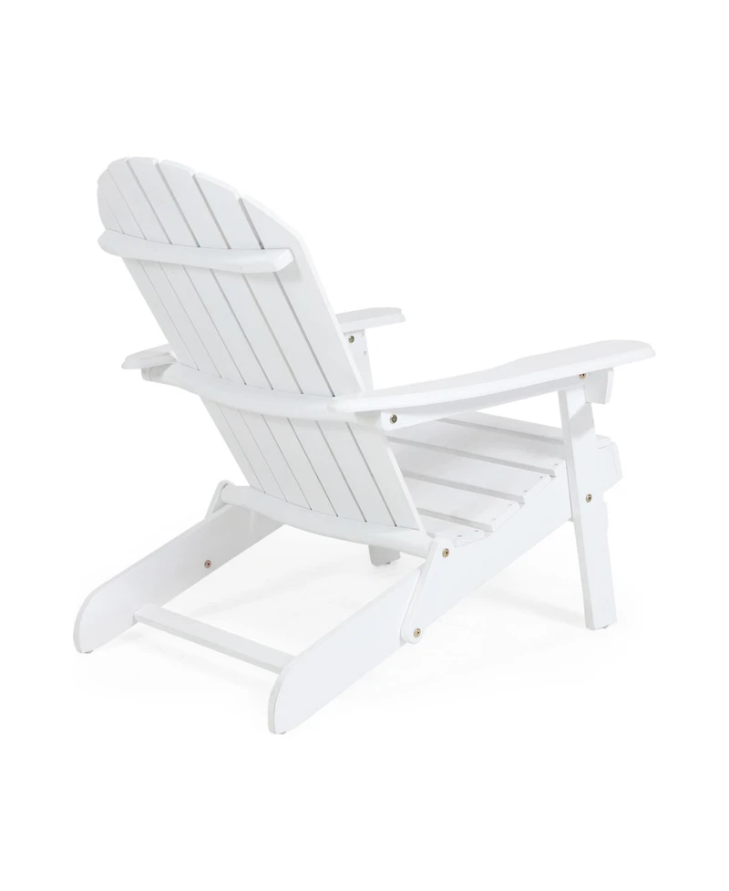Simplie Fun Rustic Adirondack Chair Acacia Wood, Foldable, Traditional Slats