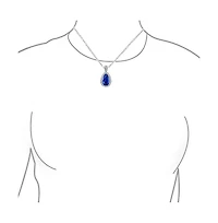 Bling Jewelry Classic Fashion Pear Shape Solitaire Teardrop Halo Cz Cubic Zirconia Pendant Necklace Matching Drop Earrings Jewelry Set Silver Plated