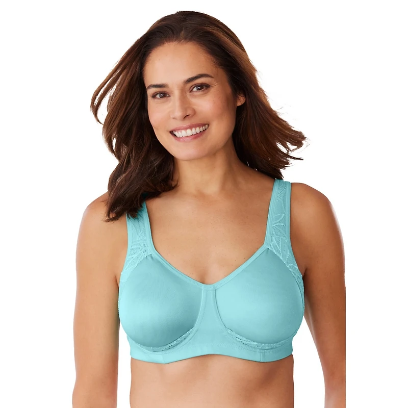 Comfort Choice Plus Size Lace Out Wire Bra