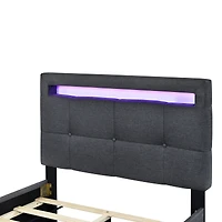 Streamdale Twin Upholstered Led Platform Bed with Drawers