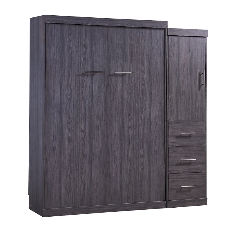 Simplie Fun Full Size Murphy Bed With Wardrobe And Drawers, Storage Bed, Can Be Folded Into A Cabinet