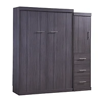 Simplie Fun Full Size Murphy Bed With Wardrobe And Drawers, Storage Bed, Can Be Folded Into A Cabinet