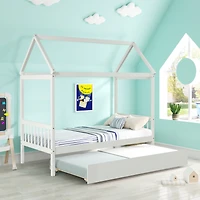 Simplie Fun House Twin Bed With Trundle