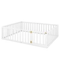 Streamdale Queen Wood Floor Bed Frame With Fence And Door