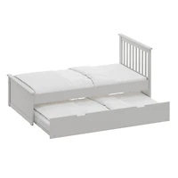 Streamdale Solid Wood Twin Bed with Trundle for Kids