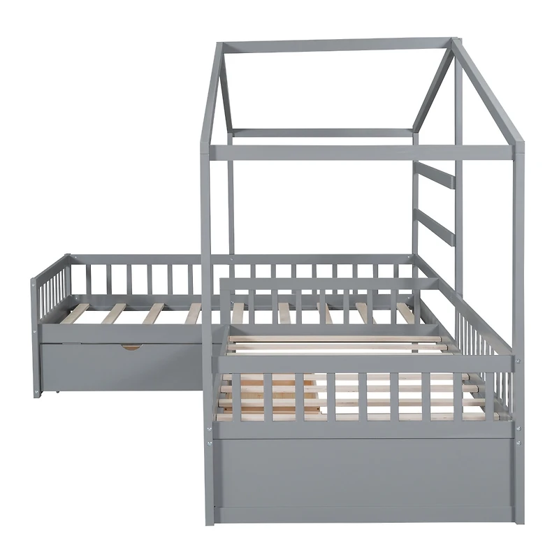 Streamdale Twin House Platform Bed With Three Storage Drawers