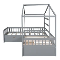 Streamdale Twin House Platform Bed With Three Storage Drawers