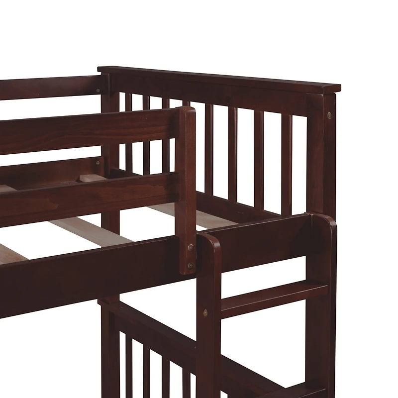 Streamdale Twin-Over-Twin Bunk Bed With Ladders And Two Storage Drawers