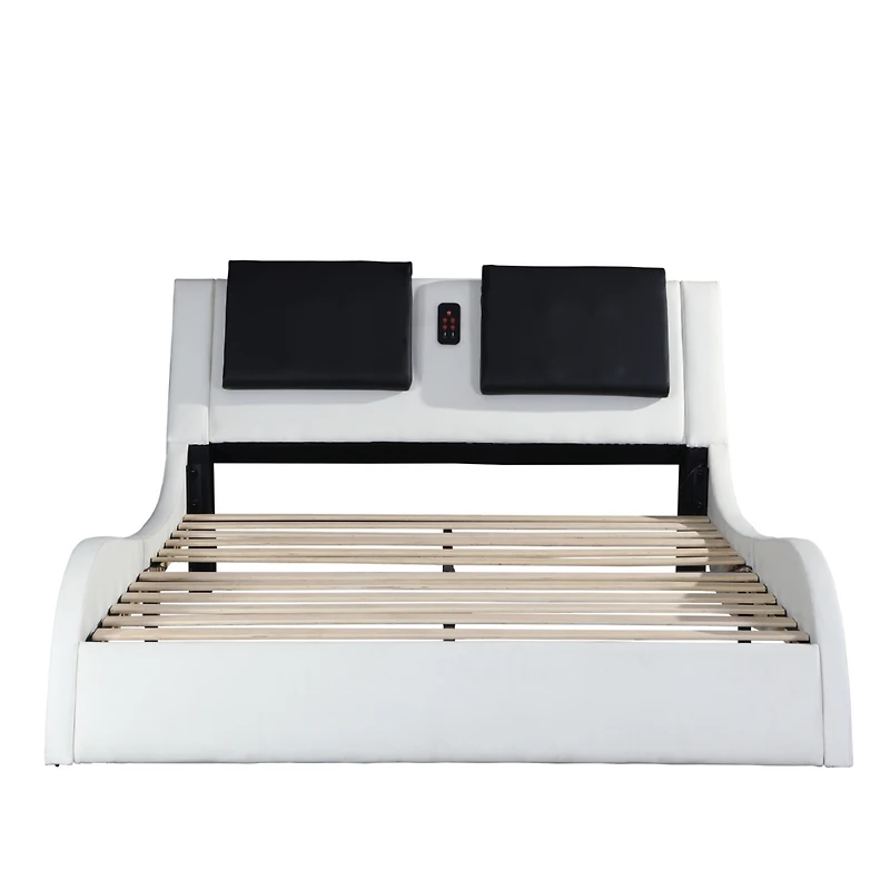 Streamdale Pu Platform Bed with Led Lighting & Tooth Lock