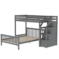 Streamdale Twin Over Full Loft Bed With Staircase