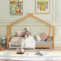 Streamdale Twin House Platform Bed With Headboard And Footboard, Roof Design