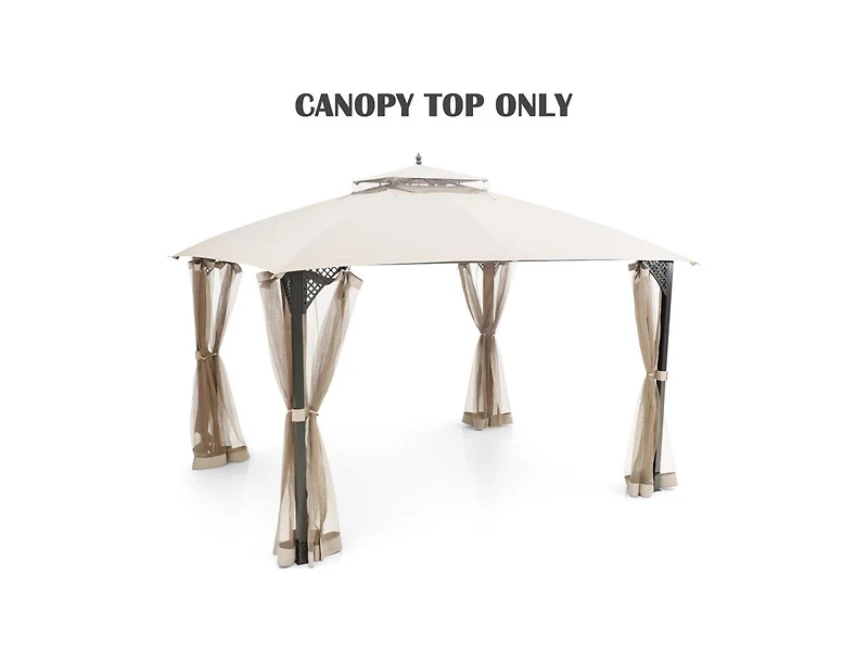 Slickblue 10 x 12 Feet Gazebo Replacement Top with Air Vent and Drainage Holes