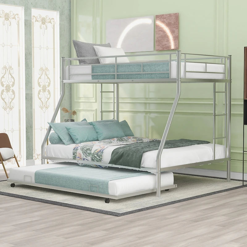 Streamdale Twin over Full Bunk Bed with Trundle and Ladders