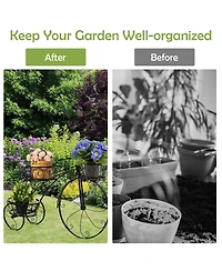 Slickblue Tricycle Plant Stand Flower Pot Cart Holder in Parisian Style