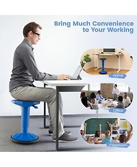 Slickblue Adjustable Active Learning Stool Sitting Home Office Wobble Chair with Cushion Seat