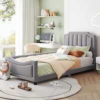 Streamdale Gray Striped Upholstered Twin Daybed