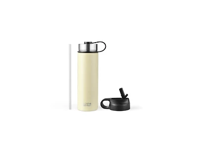 Slickblue 22 Oz Double-walled Insulated Stainless Steel Water Bottle with 2 Lids and Straw