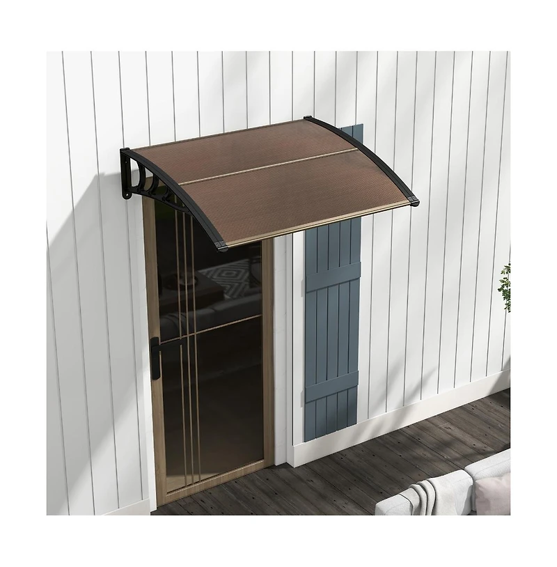 Slickblue Outdoor Front Door Patio Overhang Awning for Sunlight Rain Snow Wind Protection-80 x 40 Inch