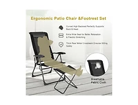 Slickblue 4 Pieces Patio Adjustable Back Folding Dining Chair Ottoman Set