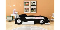 Streamdale Twin Race Car-Shaped Platform Bed With Wheels, Red
