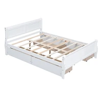 Streamdale Wooden Platform Bed with 4 Drawers & Headboard