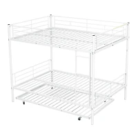 Streamdale Full Over Metal Bunk Bed With Trundle, Silver