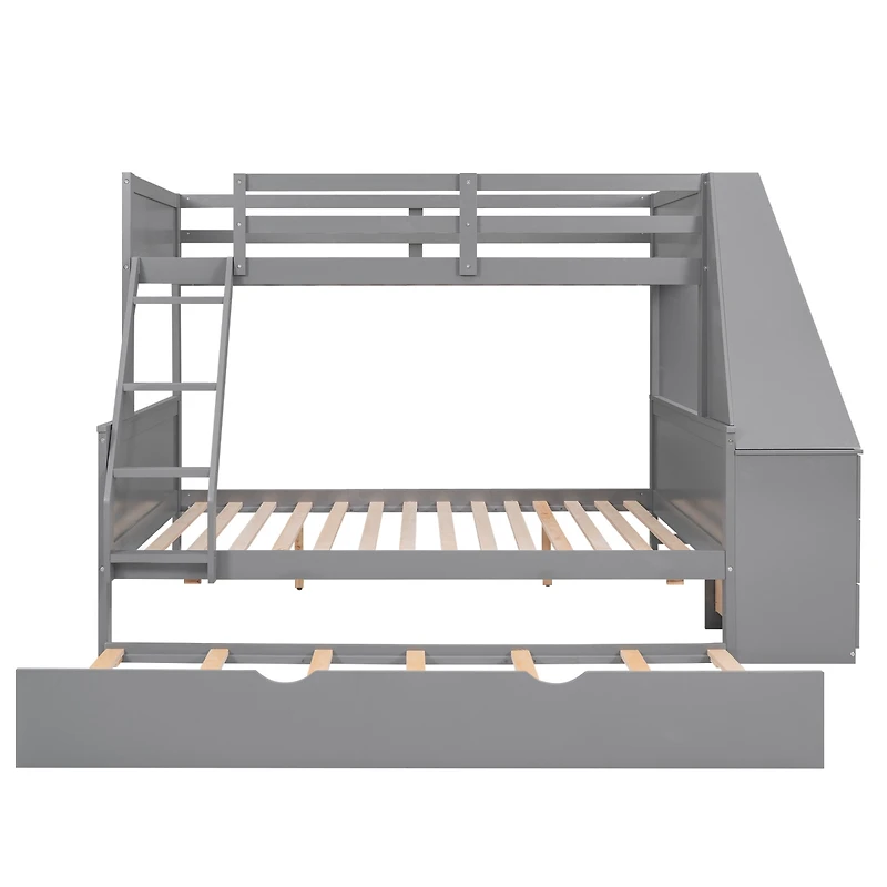 Streamdale 3-in-1 Bunk Bed with Desk, Trundle & Storage