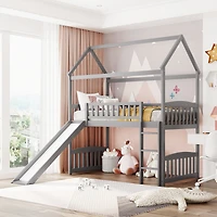 Streamdale Twin Loft Bed With Slide, House Slide