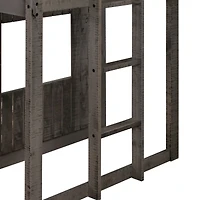 Streamdale Furniture Wooden Twin Over Full Bunk Bed, Loft Bed With Playhouse, Farmhouse, Ladder And Guardrails