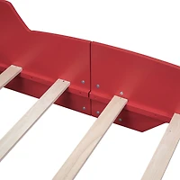 Streamdale Twin Race Car-Shaped Platform Bed With Wheels, Red