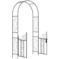 Elegant Metal Garden Arch with Gate for Gardening and Events