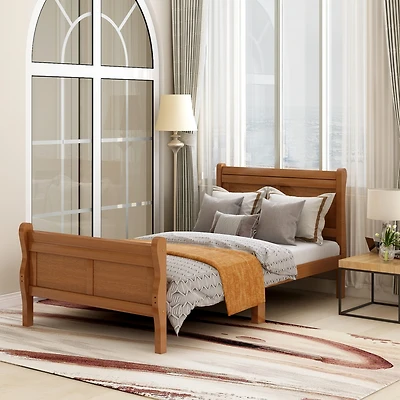 Streamdale Twin Platform Wood Sleigh Bed Frame with Headboard