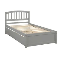Streamdale Twin Platform Bed Wood Frame With Trundle