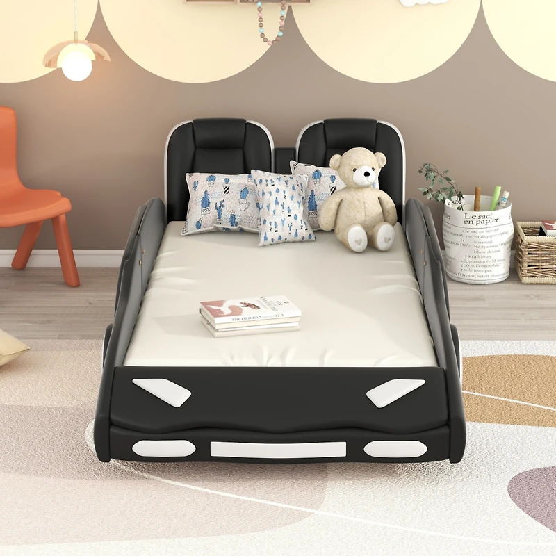 Streamdale Twin Race Car-Shaped Platform Bed With Wheels