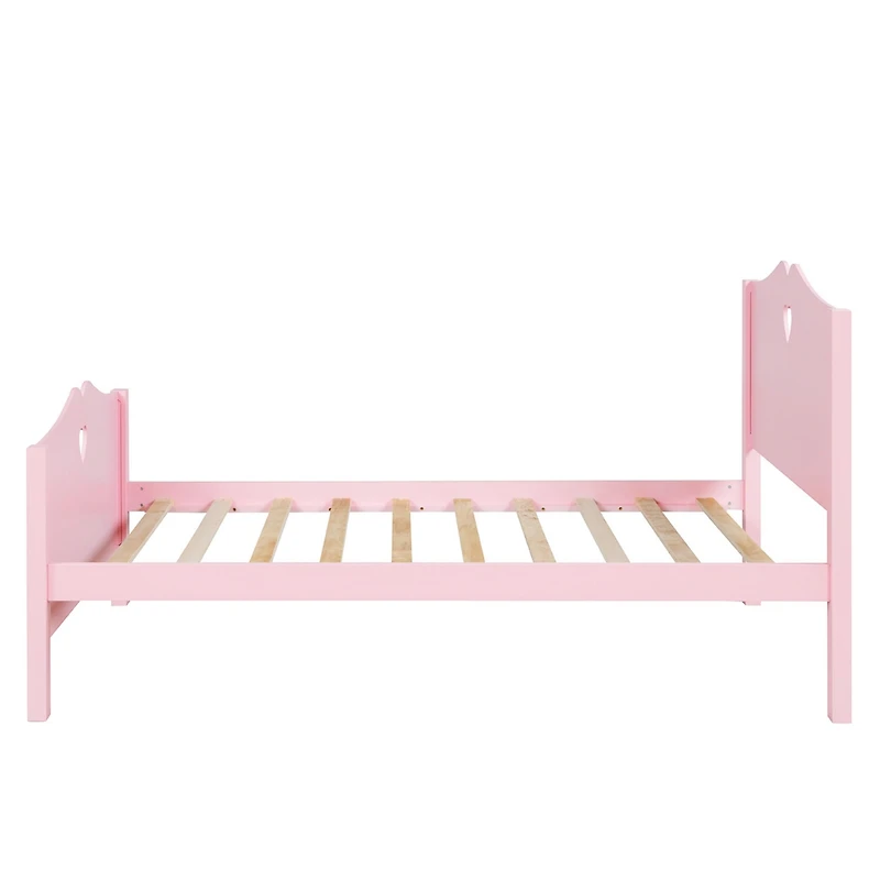 Streamdale Twin Bed Frame with Wood Slats, Headboard, and Footboard