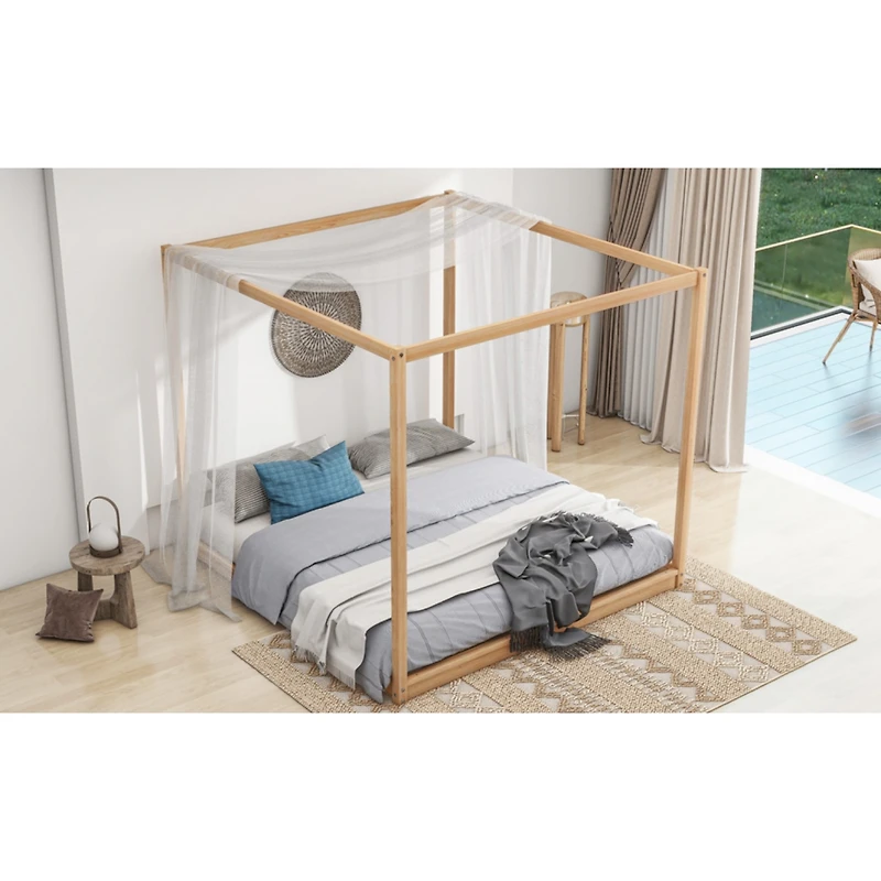 Streamdale King Canopy Platform Bed With Support Legs