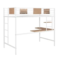 Streamdale Twin Metal Loft Bed With Desk And Shelve