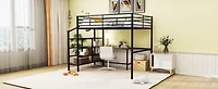 Streamdale Full Metal Loft Bed With Desk And Lateral Storage Ladder
