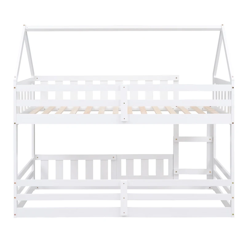 Streamdale Twin Over House Bunk Bed With Fence And Door
