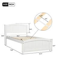 Streamdale Wood Platform Bed With Headboard, Footboard And Wood Slat Support Twin