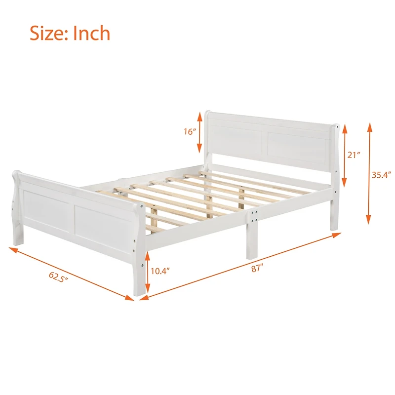 Streamdale Queen Wood Platform Bed With Headboard And Wooden Slat Support