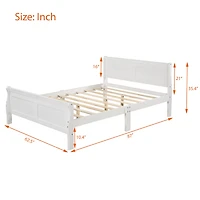 Streamdale Queen Wood Platform Bed With Headboard And Wooden Slat Support