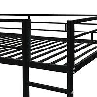 Streamdale Twin Metal Loft Bed With 2 Shelves And One Desk