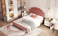 Streamdale Upholstered Platform Bed with Velvet Headboard