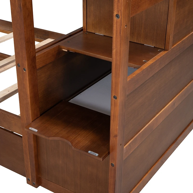 Streamdale Twin-Over-Twin Bunk Bed With Twin Trundle And 3 Storage Stairs