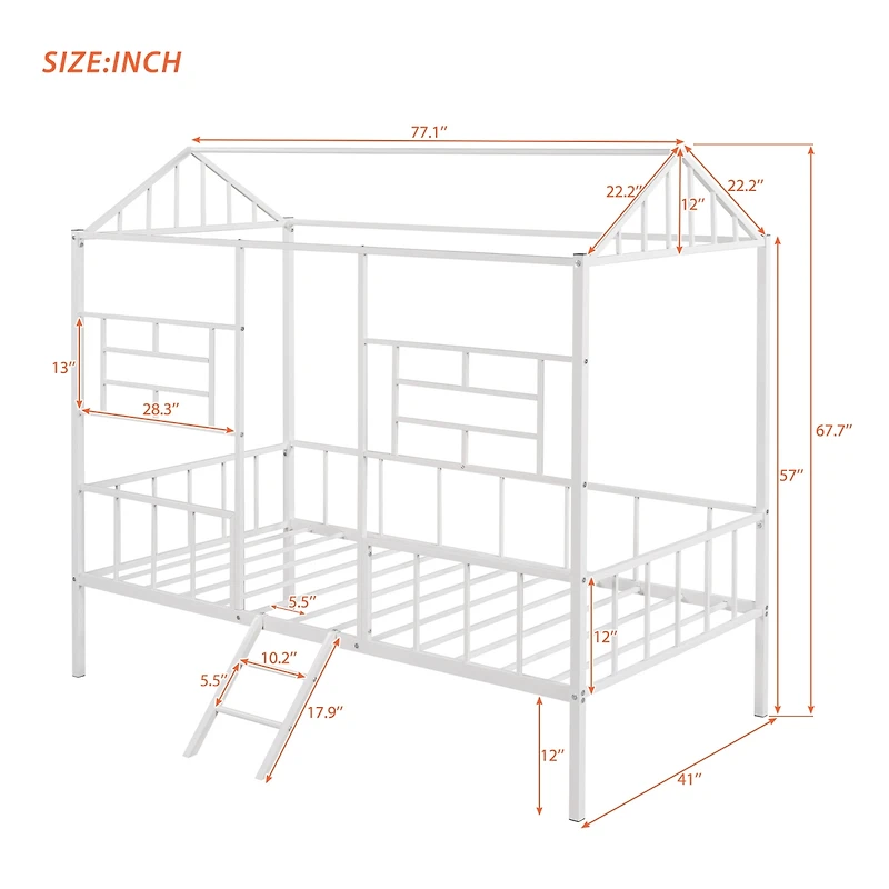 Streamdale Twin Metal Bed Frame with Slat Support